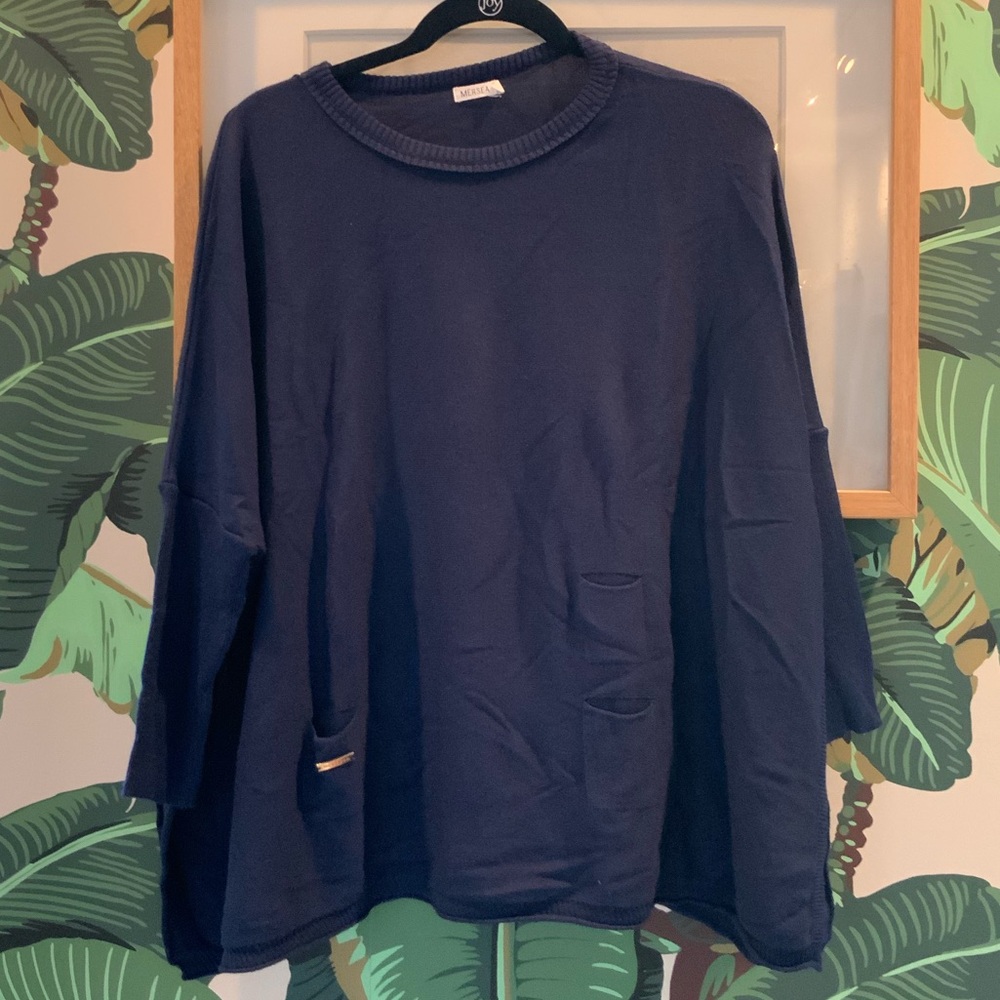 Relaxed Navy Blue Crewneck Sweater by M&S Collection